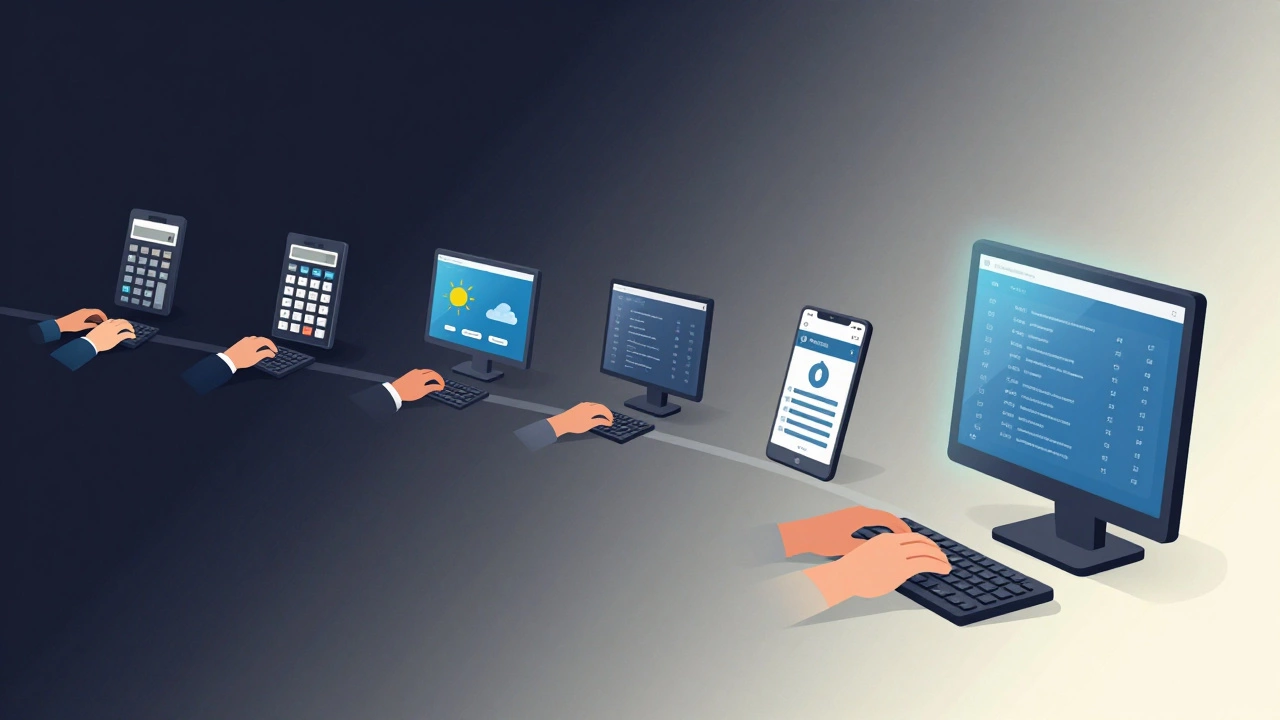 A visual timeline of coding progress from simple to complex projects, reflected in a glowing GitHub commit history.