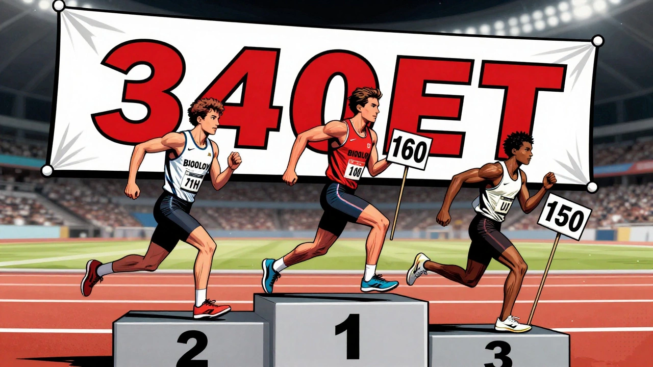 NEET exam race with Biology student far ahead of Chemistry and Physics runners