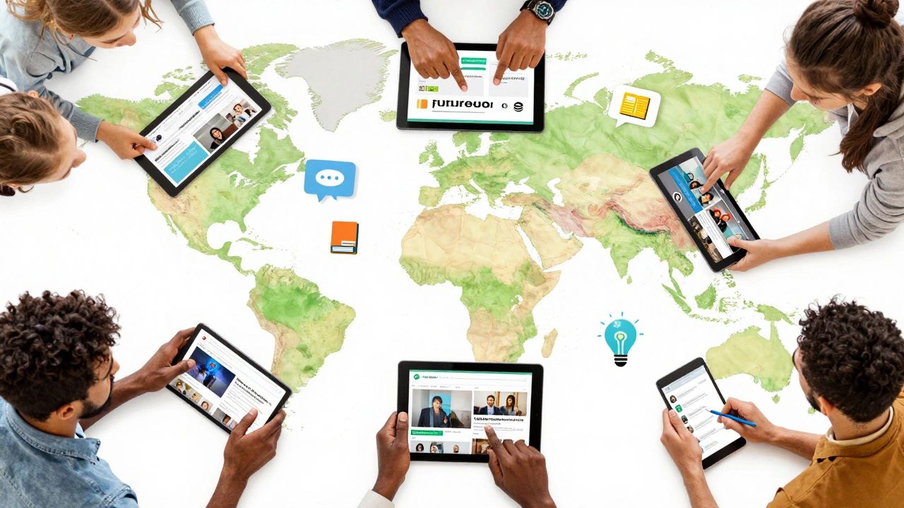 Diverse learners from around the world engaging in discussions on the FutureLearn platform.