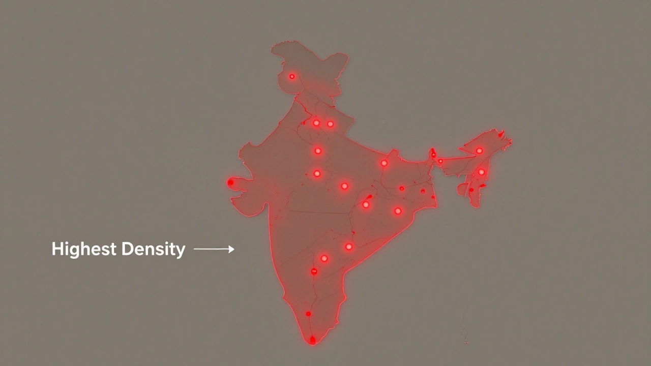 Map of India highlighting Uttar Pradesh as the region with the highest concentration of CBSE schools.