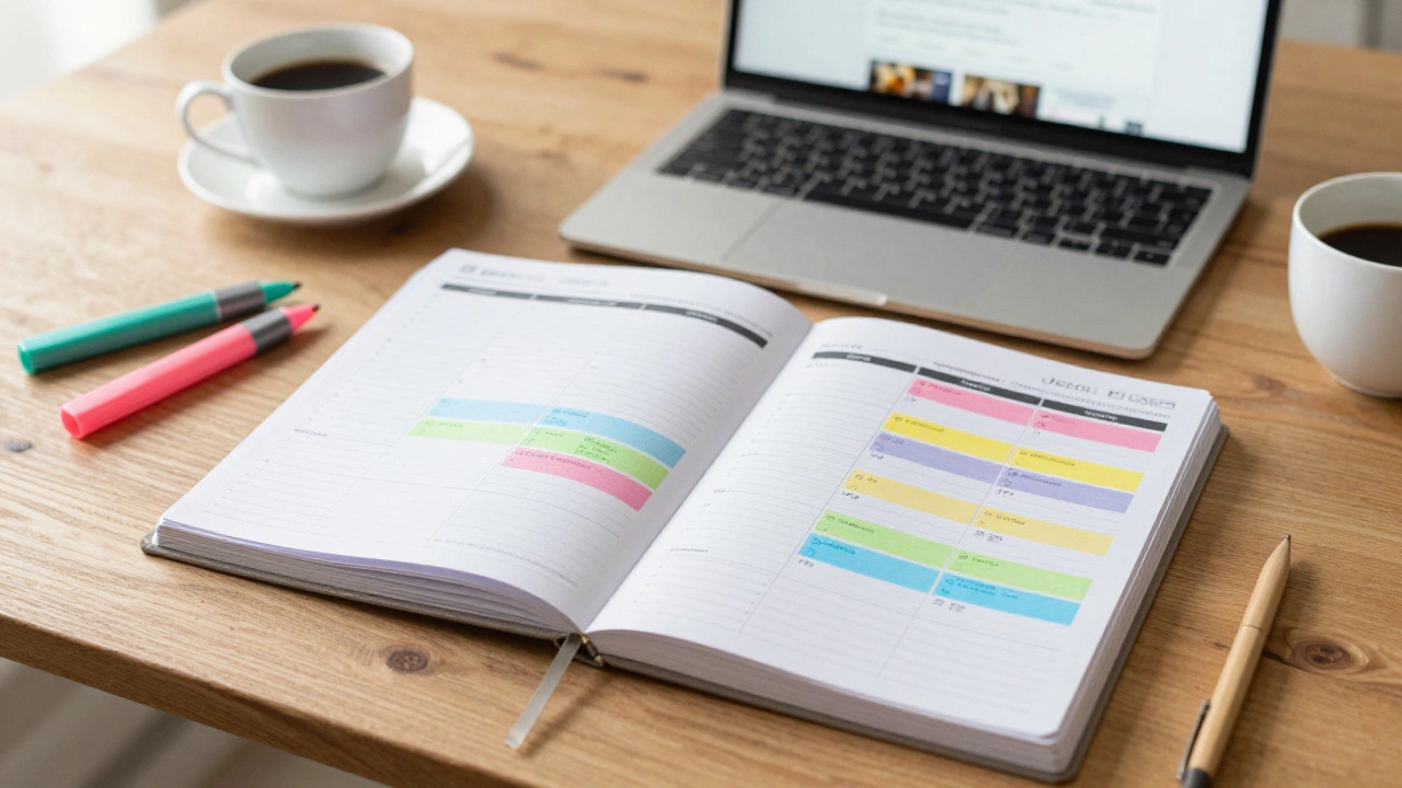 Organized study planner showing balanced time management schedule