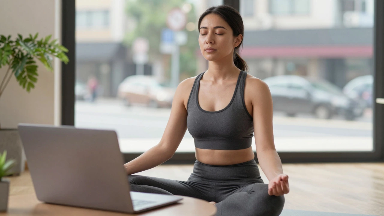 Developer meditating to prevent burnout before coding