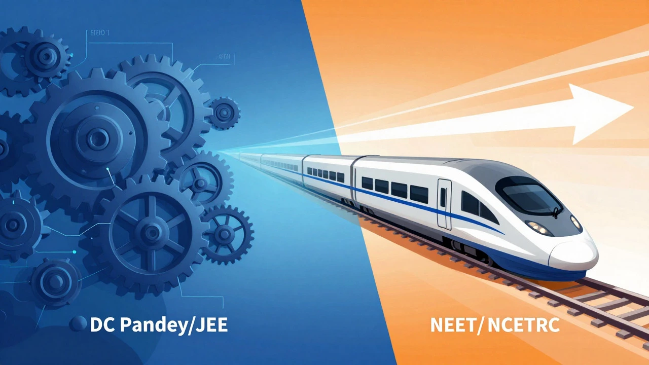 Symbolic comparison of complex gears vs fast train for exam prep