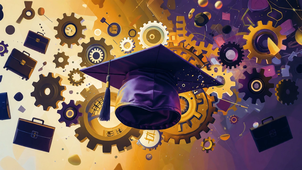Abstract visualization of MBA ROI balancing speed against networking depth