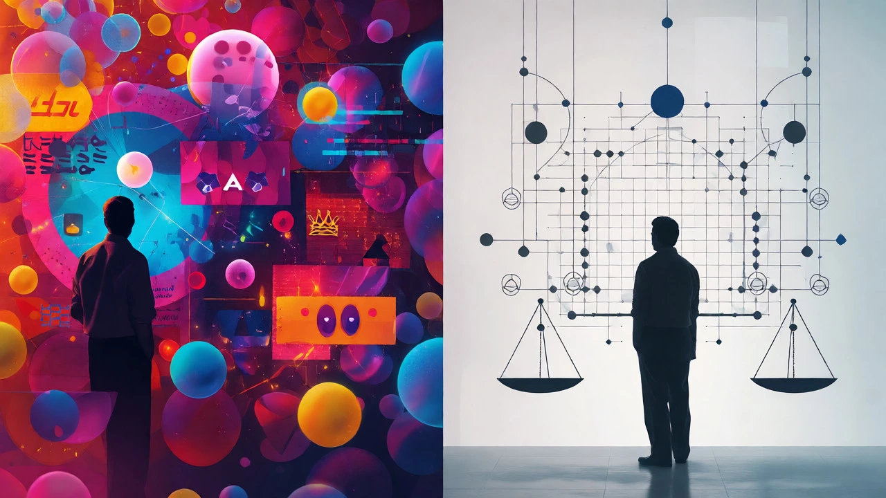 Visual contrast between chaotic startup growth and structured corporate governance.