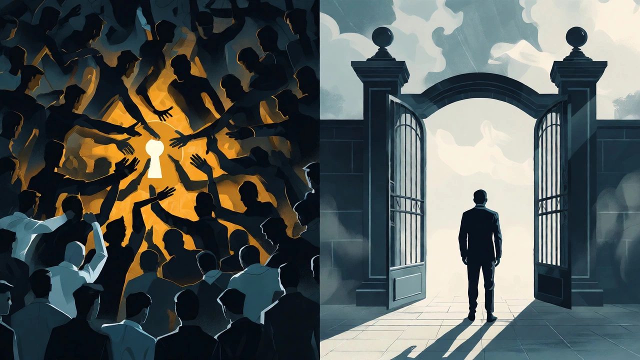 Artistic comparison of crowded competition vs open access exams