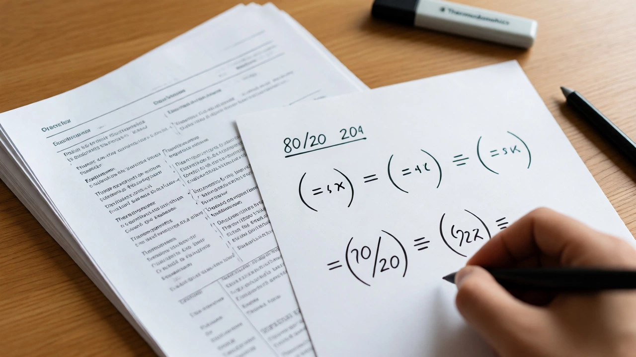 Hand writing key Physical Chemistry formulas on a study sheet